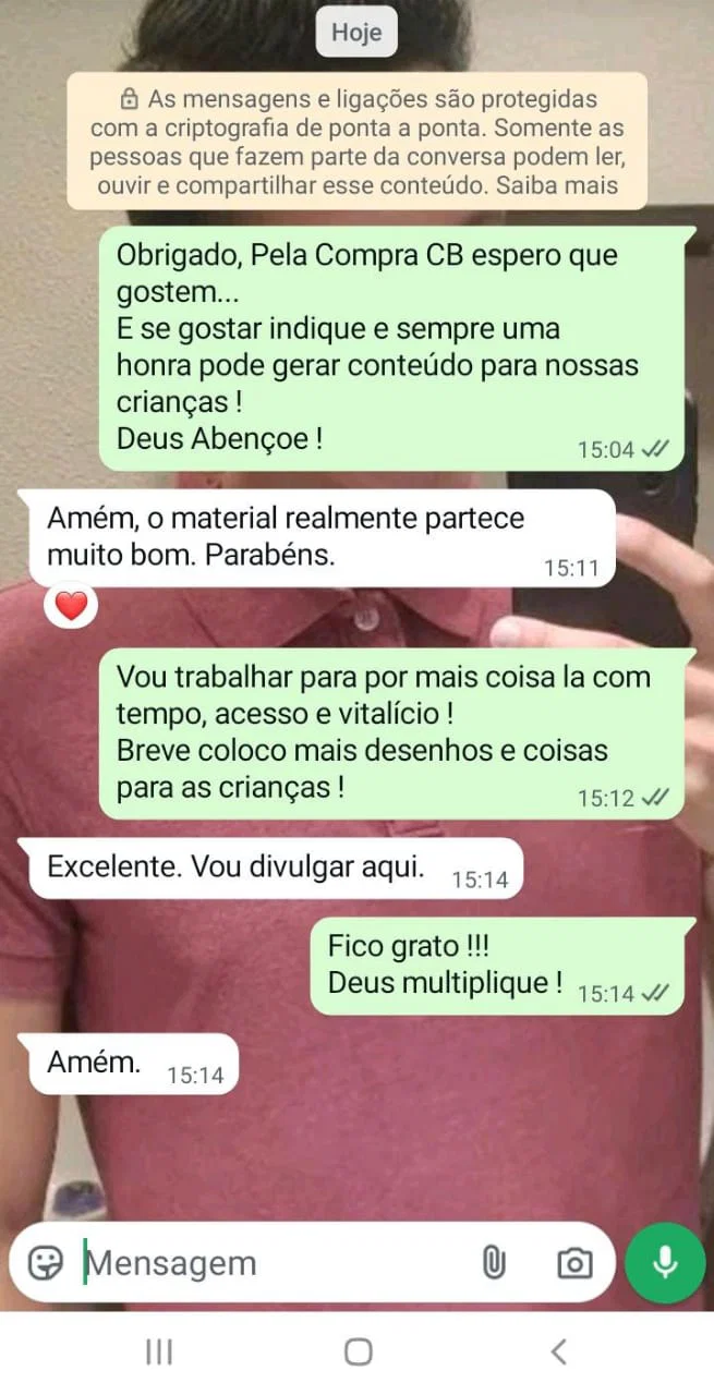 Print de conversa real de cliente recebido via WhatsApp